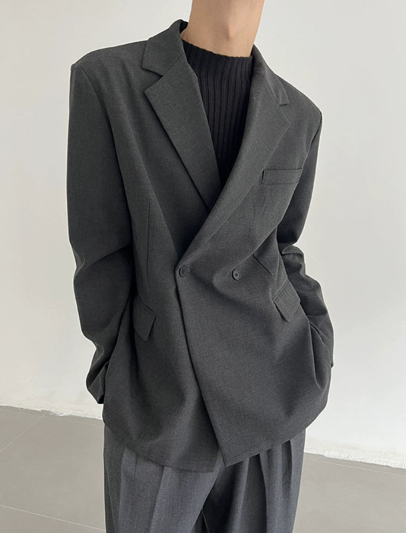 Easy-Care Double-Breasted Buttons Tailored Jacket WN21464