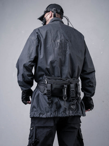 Functional Strap Design Stand Neck Jacket WN22511