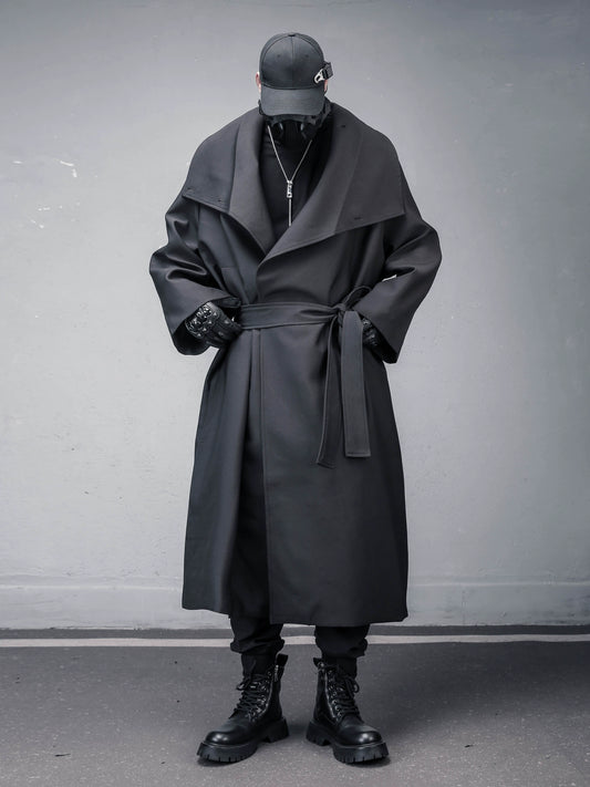 Avant-Garde Tailored Belted Design Oversize Coat WN22453