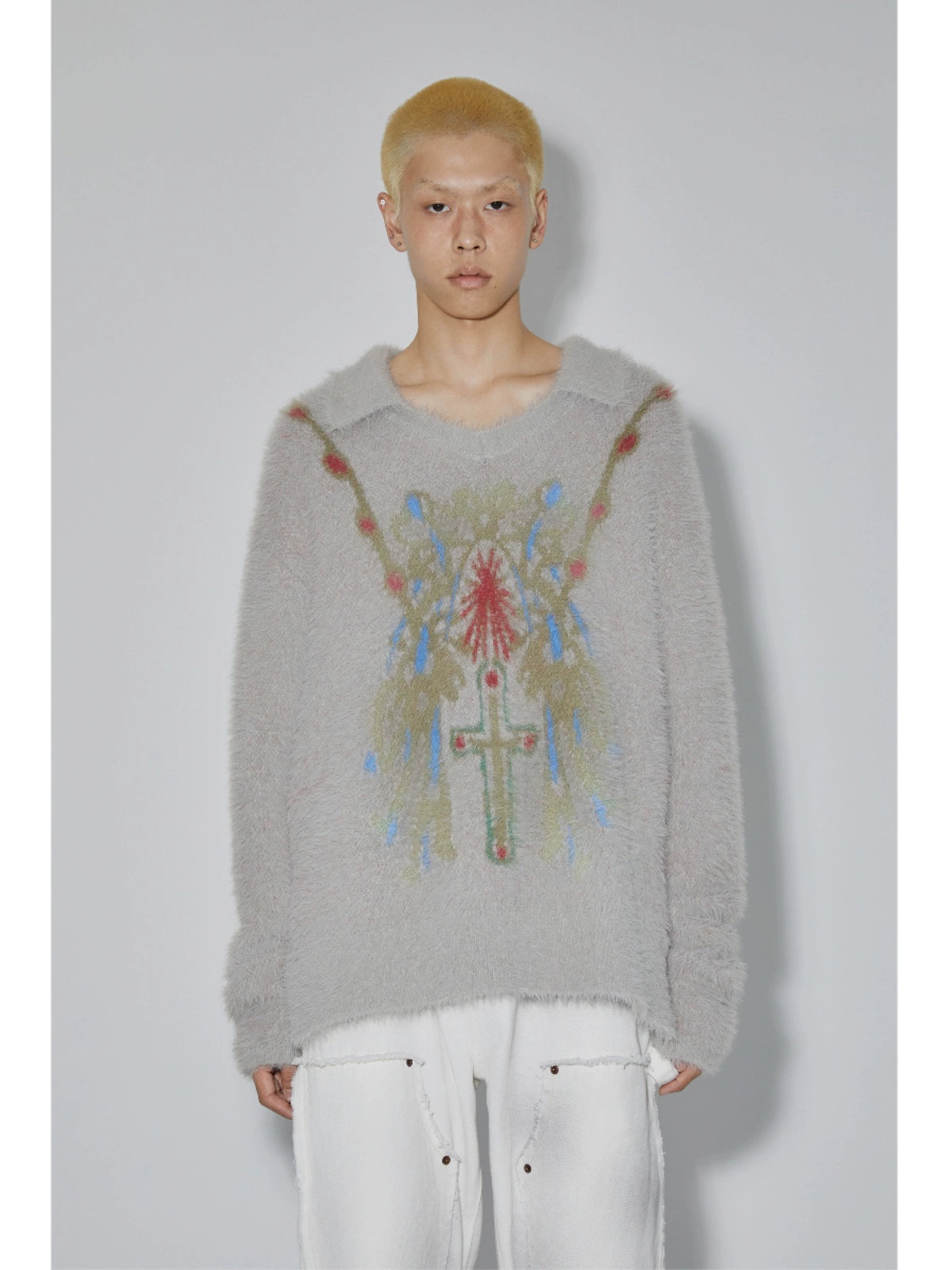 Fake Mink Oversize Knit Sweater & Vest WN18982