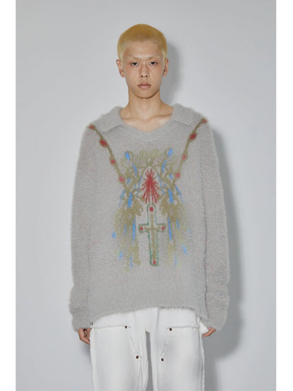 Fake Mink Oversize Knit Sweater & Vest WN18982