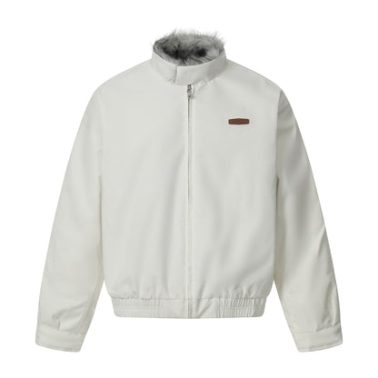 Fake Fur Collar Fleece Lining Puffer Jacket WN21856