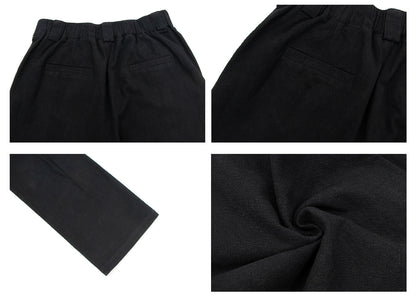 Washed Pleated Straight Trousers WN26353