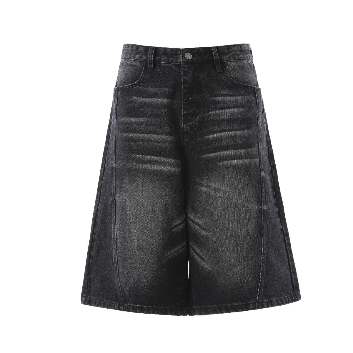 Denim Wash Wide Leg Half Pants WN25644