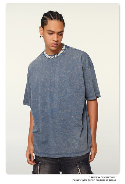 Washed Oversize Short-sleeve T-shirt WN6455