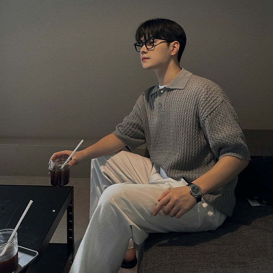 Breathable Collar Oversize Short Sleeve Polo Shirt WN20303