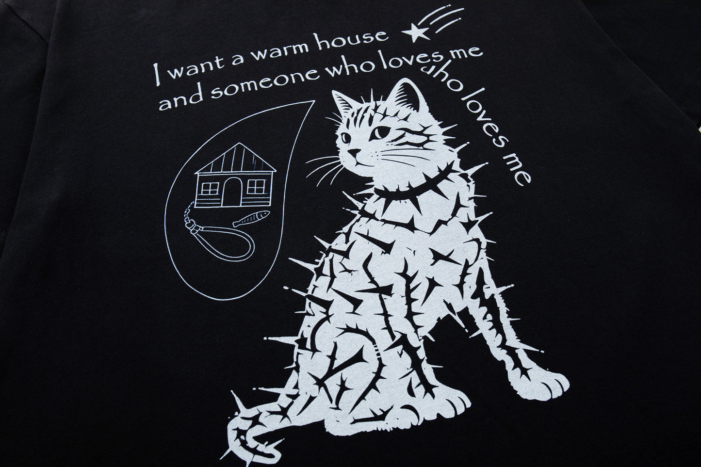 Stud Cat Print Short Sleeve T-Shirt WN25816