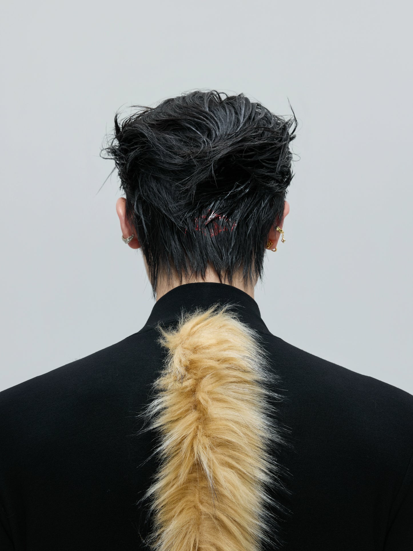 Fake Fur Panel Knit Sweater WN21738