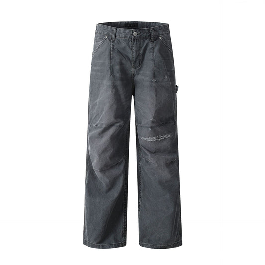 Washed Wide Leg Cargo Pants WN13081