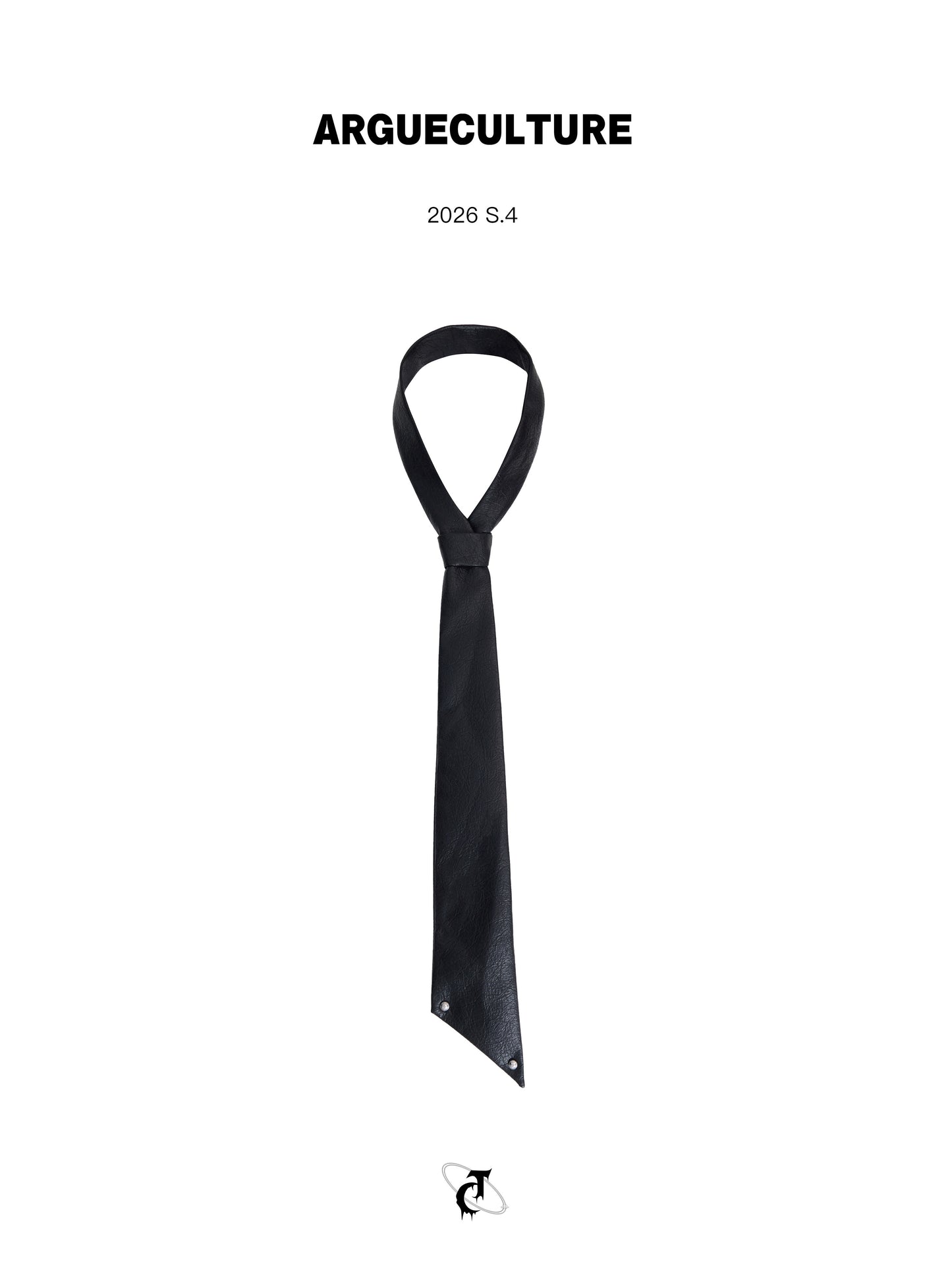 Crackle Asymmetric Leather Tie WN26988
