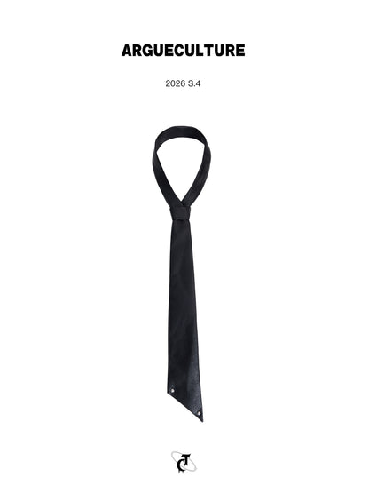 Crackle Asymmetric Leather Tie WN26988