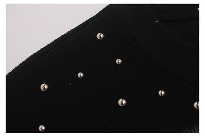 Studs Lip Skull Graphic Short Sleeve T-Shirt WN26419