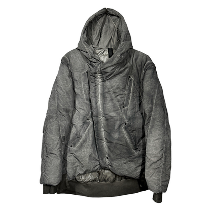 Asymmetric Detachable Hooded White Duck Down Jacket WN22005