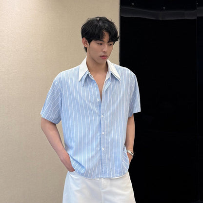 Layered Stripe Short Sleeve Shirt WN24987