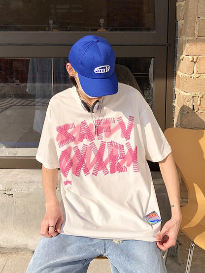 Foam Letter Print Short Sleeve T-Shirt WN25791