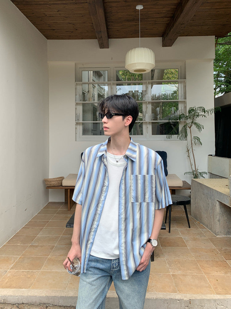 Stripe Pocket Short Sleeve Shirt WN24969
