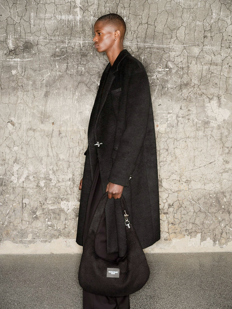 Metal Buckle Shoulder-Pad Coat WN21310