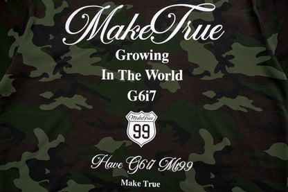 Camouflage Letter Graphic Short Sleeve T-Shirt WN28053