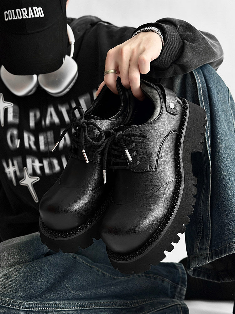 Chunky Platform Round Toe Lace-Up Shoes WN24537