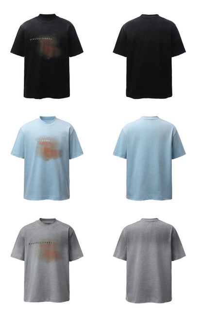 Gradient Fade Letter Print Short Sleeve T-Shirt WN26808