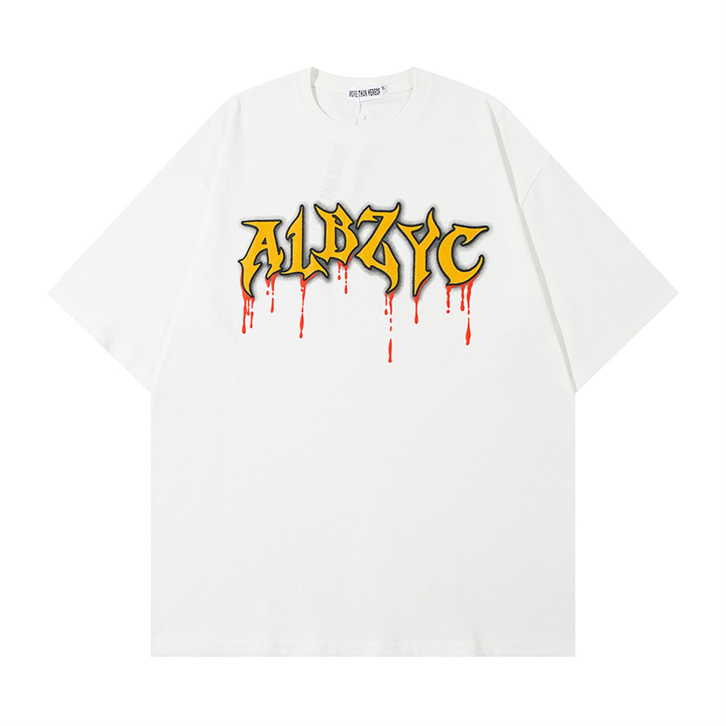 Melted Puff Letter Print Short Sleeve T-Shirt WN15060