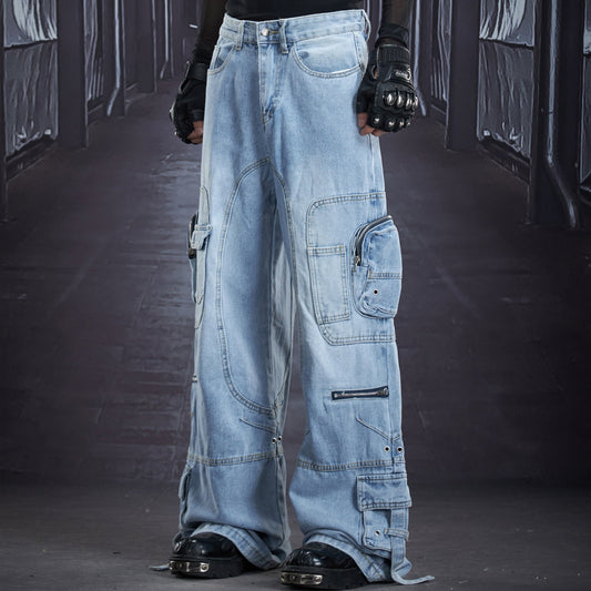 Deconstruct Multi Pocket Straight Denim Jeans WN22895