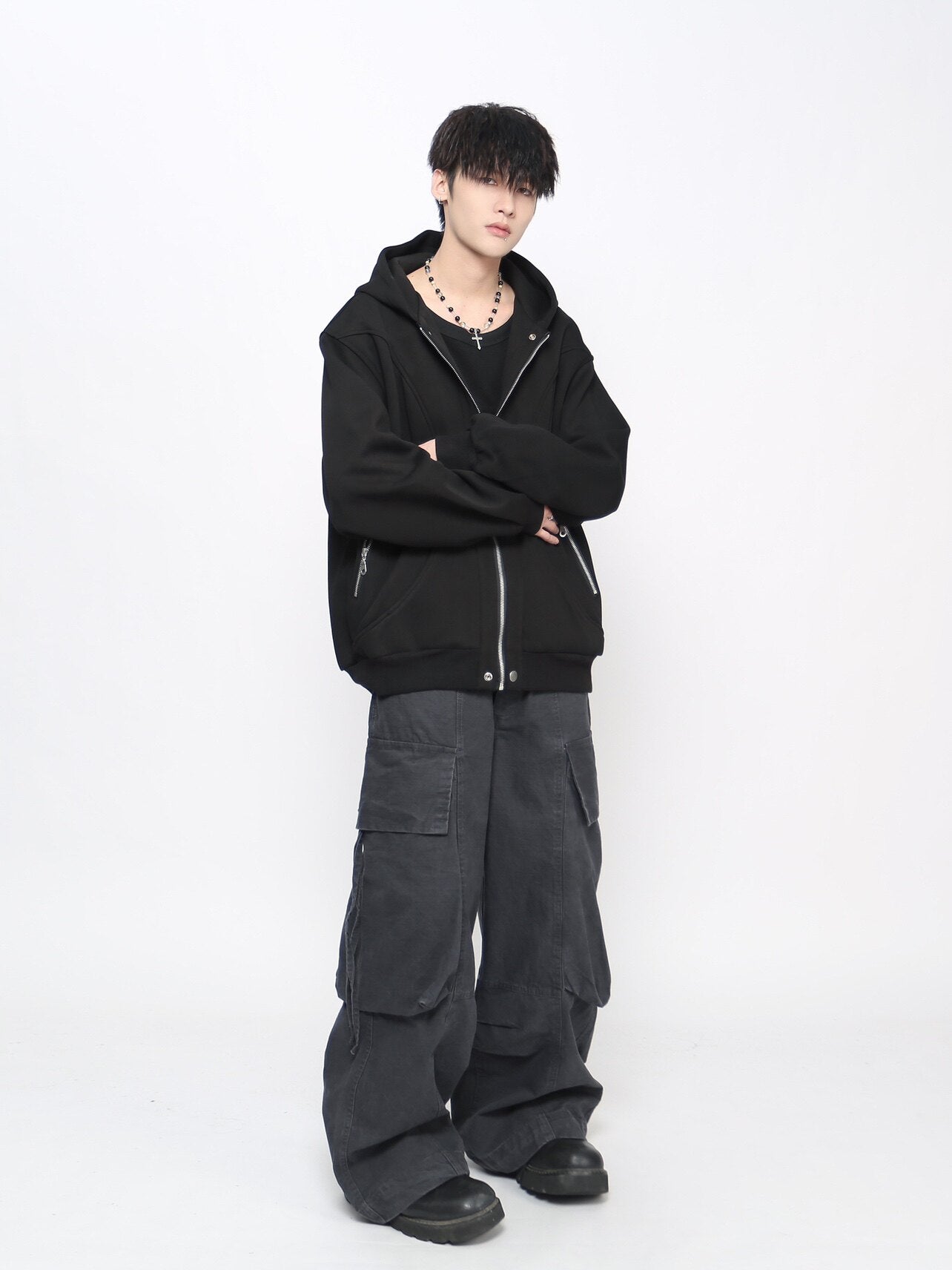 Deconstructed Oversize Zipper Hoodie WN24456