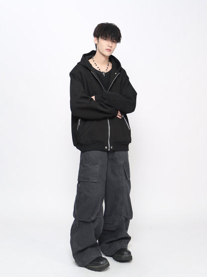 Deconstructed Oversize Zipper Hoodie WN24456