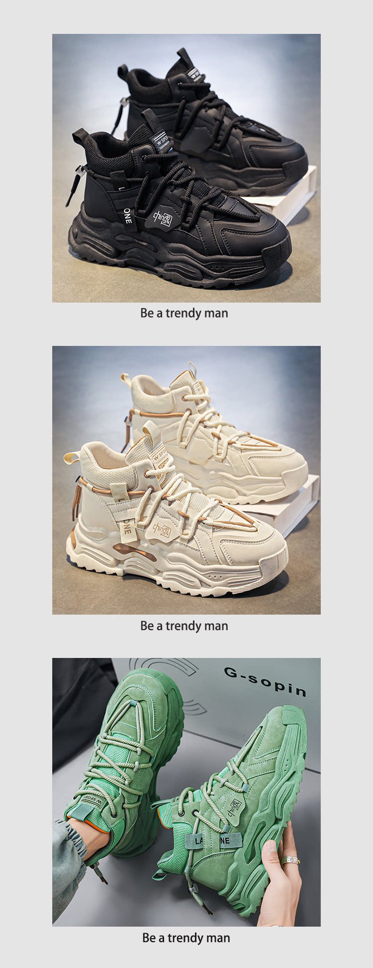 High-Top Thick Sole Comfortable Workwear Shoes WN23397