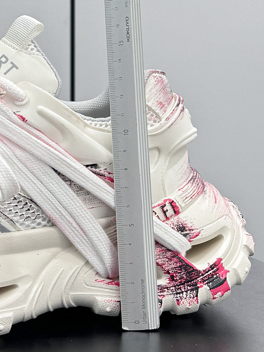 Paint Mesh Rope Lace Chunky Sole Sneakers WN24678