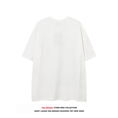 Character Print Round Neck Unisex Short Sleeve T-Shirt WN5380