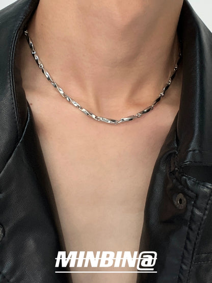 Mobius Design Titanium Steel Necklace & Bracelet WN19258