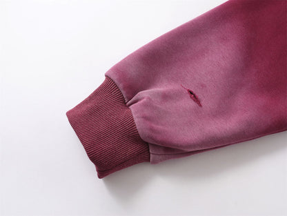 Washed Patchwork Oversize Hoodie WN11535