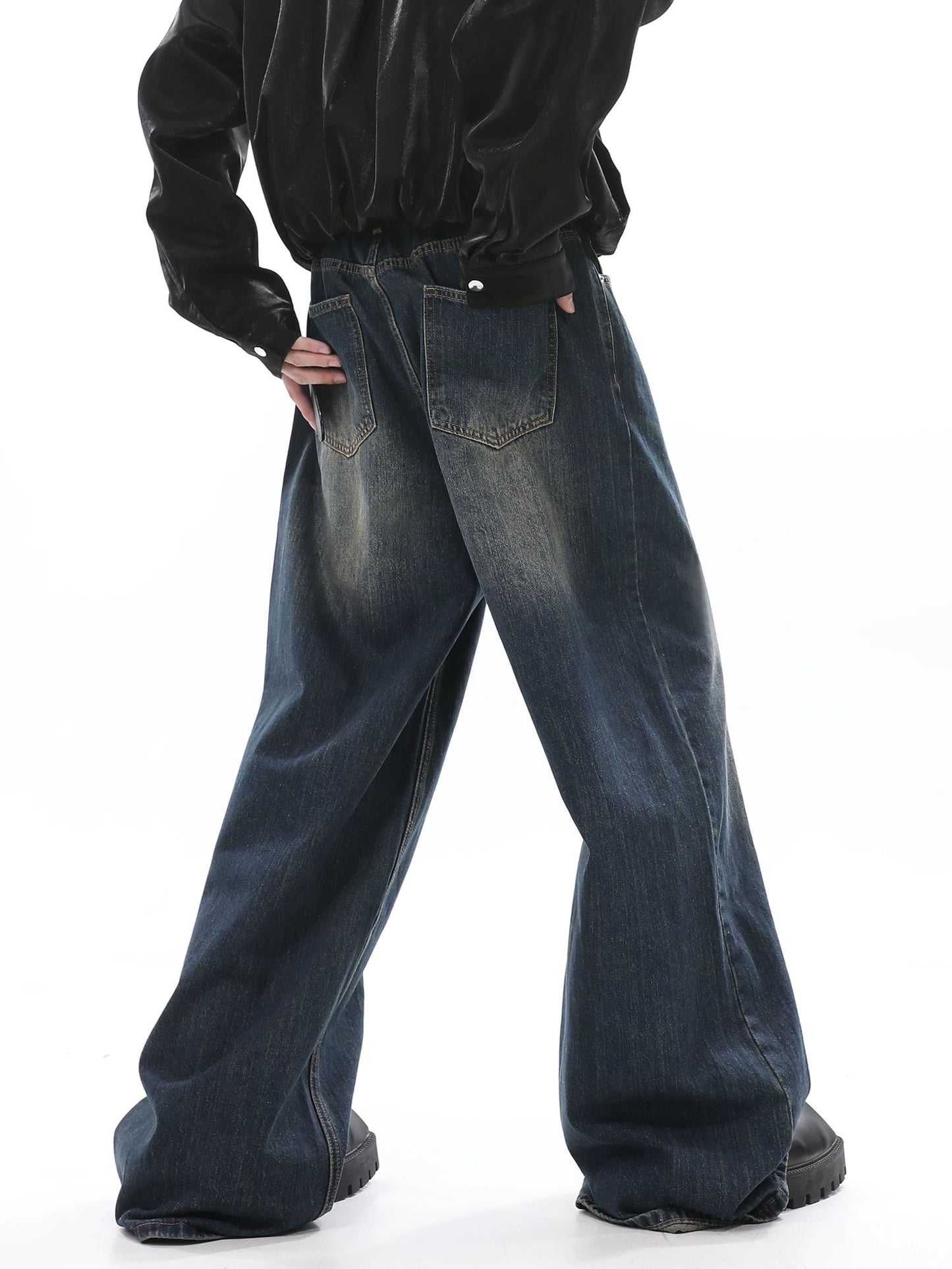 Wide-Leg Straight Denim Jeans WN10507