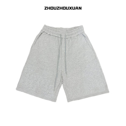 Gradient Rhinestone Short Sweatpants WN20707