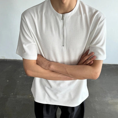 Thin Quick-Dry Breathable Half Zipper Short Sleeve T-Shirt WN19325