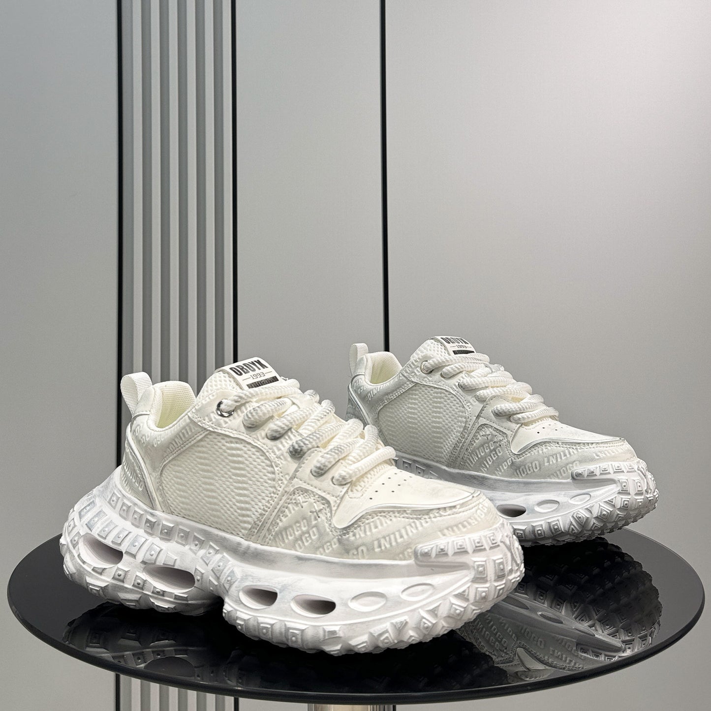 Mesh Embroidery Air Sole Chunky Sole Sneakers WN24724