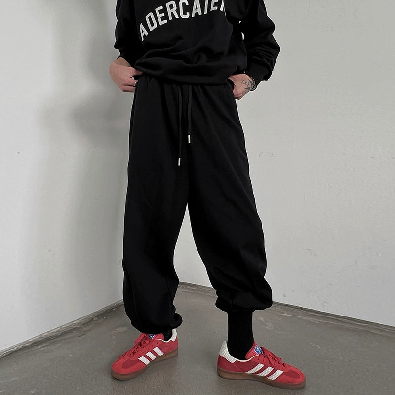 Oversize Embroidery Sweatshirt & Side Tape Sweatpants Setup WN10777