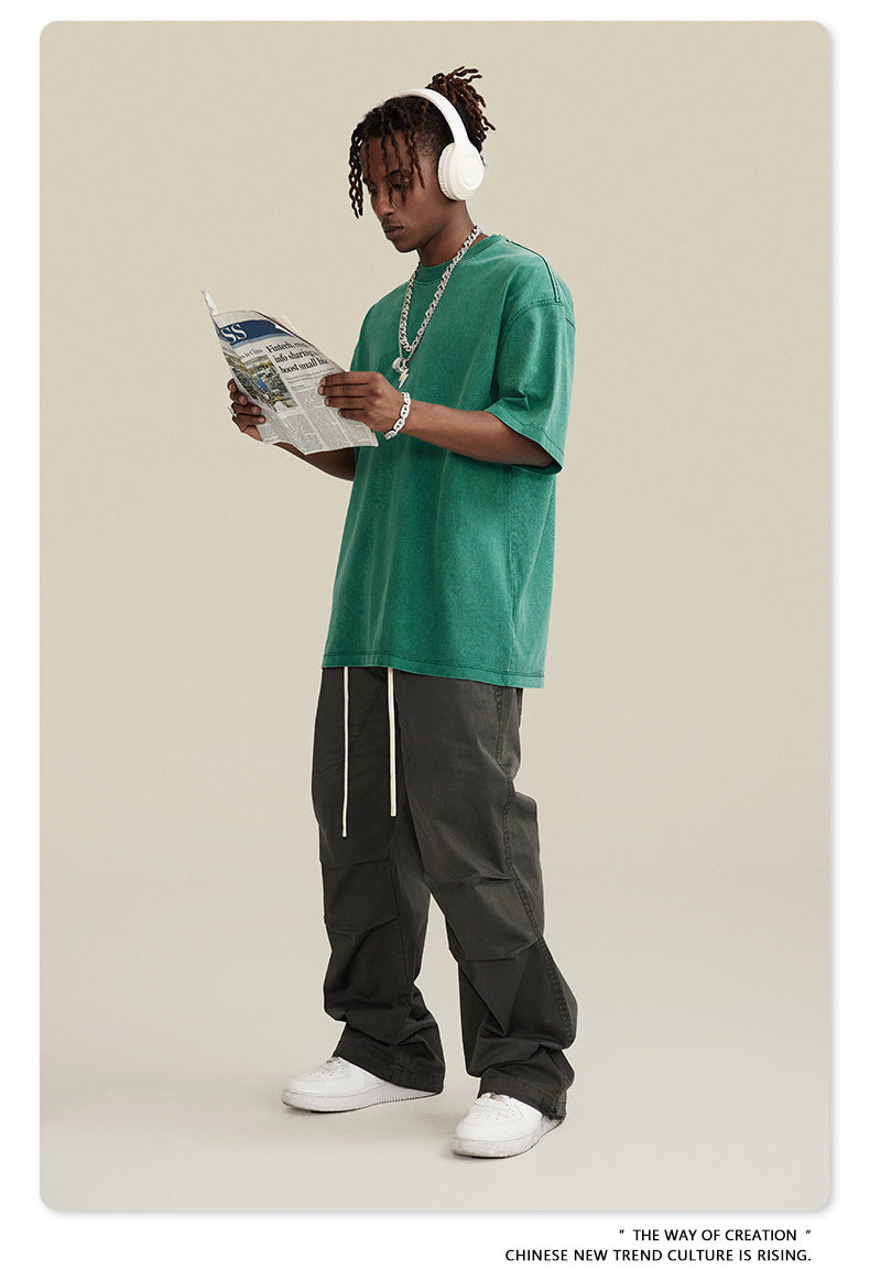 Washed Oversize Short-sleeve T-shirt WN6457