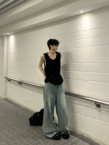 Sporty Knit Oversize Sleeveless Vest WN19888