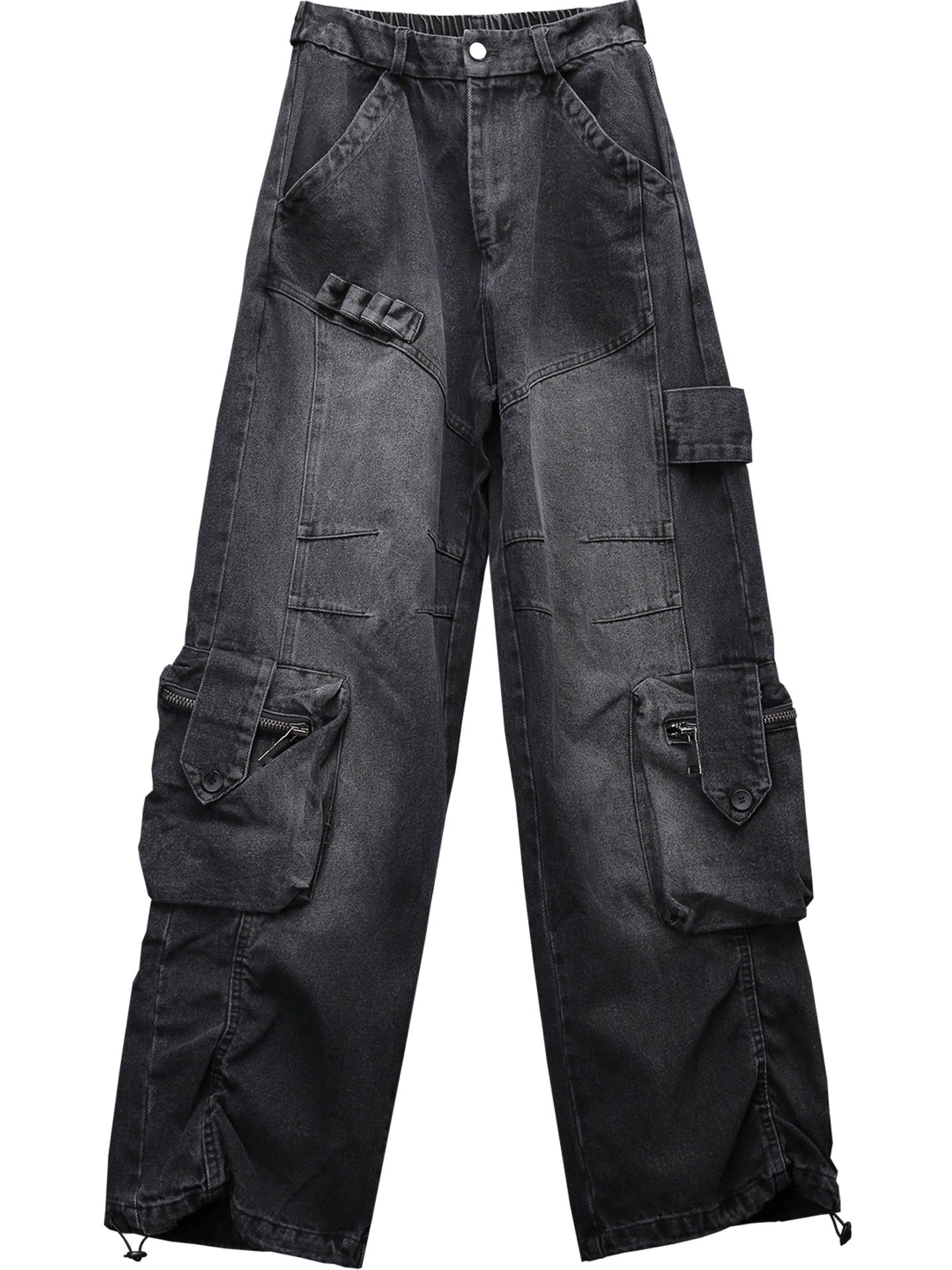 Fleece Lining Multi Pocket Wash Denim Jeans WN22313