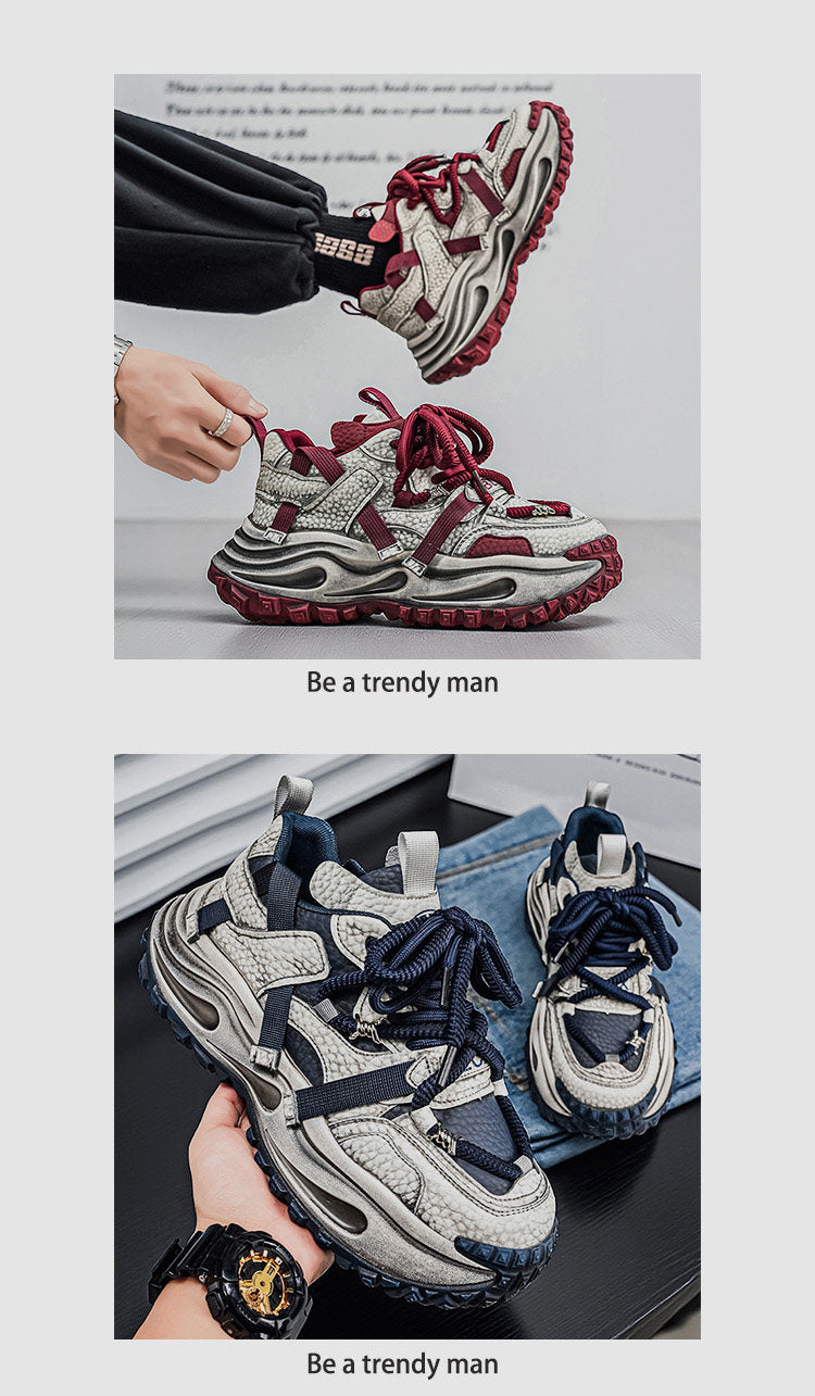 Washed Finish Platform Chunky Sneakers WN23361