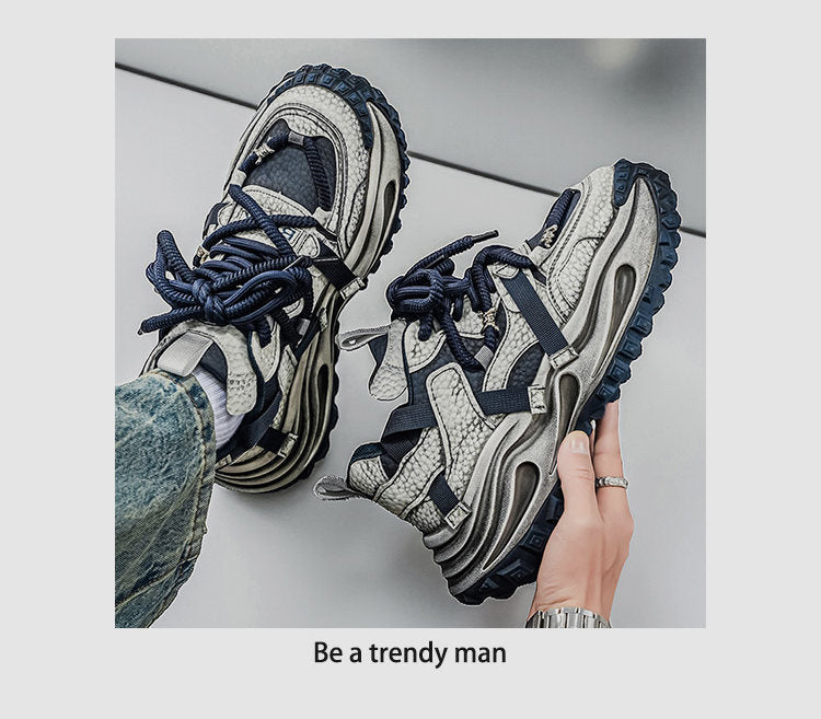 Washed Finish Platform Chunky Sneakers WN23361