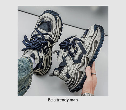 Washed Finish Platform Chunky Sneakers WN23361