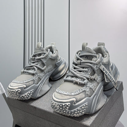 Glitter Strap Metallic Air Sole Sneakers WN24708