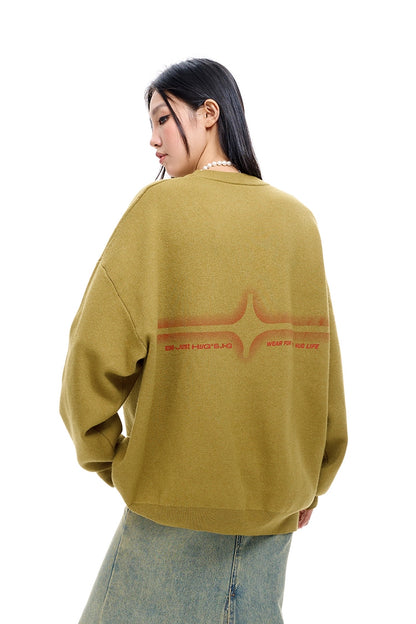 Graffiti Design Oversize Knit Sweater WN9736