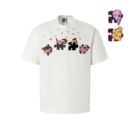 Puzzle Detachable Print Short Sleeve T-Shirt WN23230
