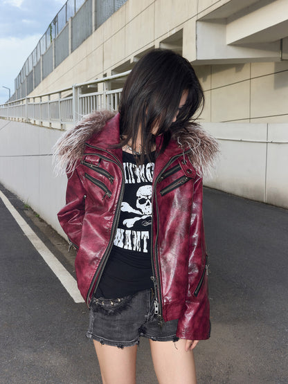 Detachable Fur Collar YKK Zipper Fitted Jacket WN27337