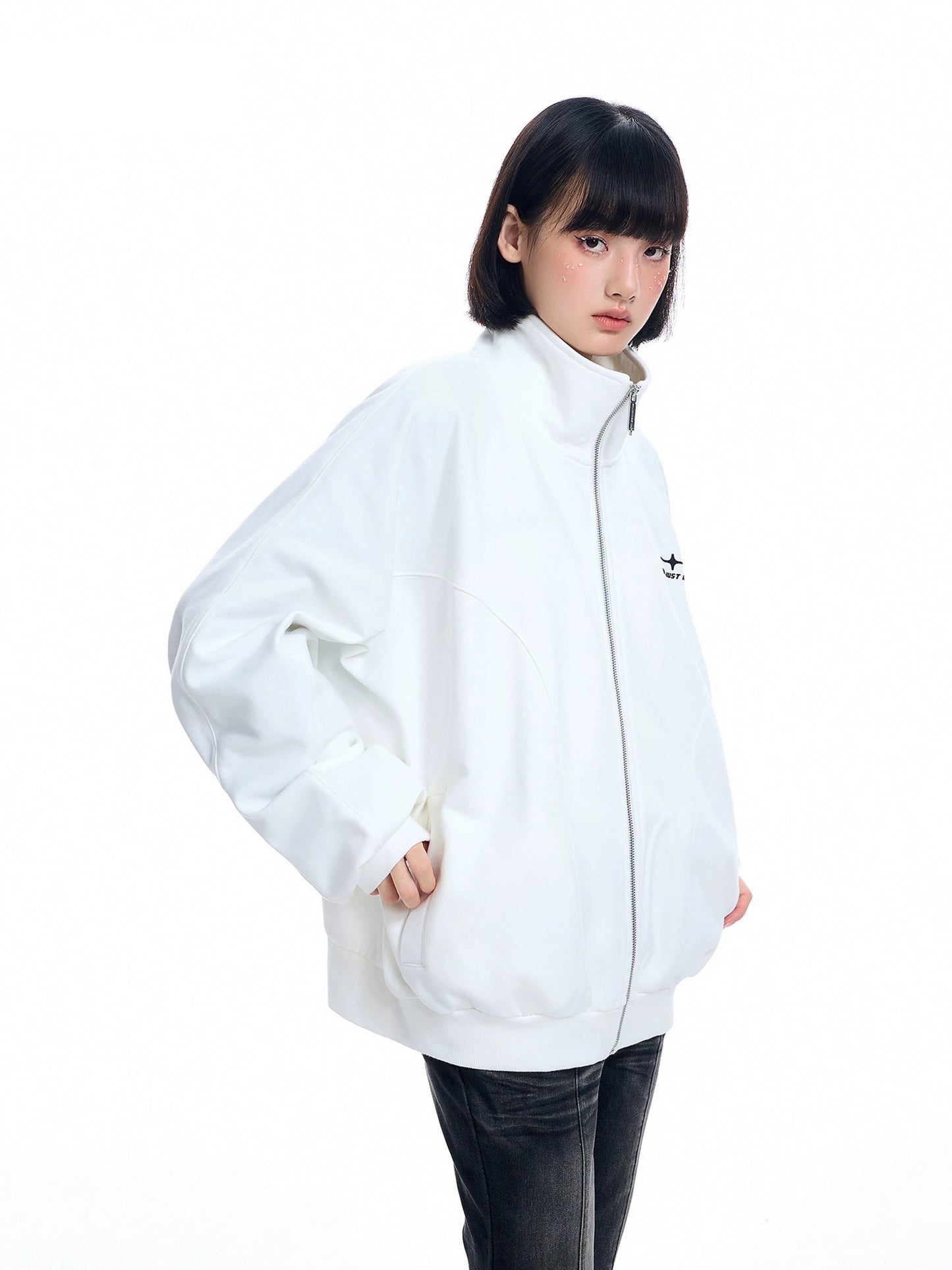 Stand Neck Zipper Fleece Jacket WN9781