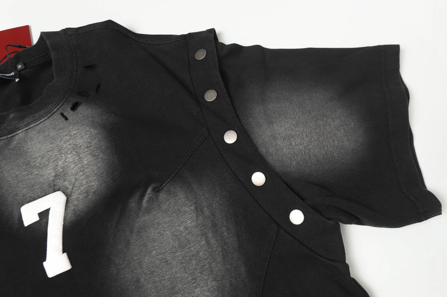 Washed Damage Detachable Vest Layered Short Sleeve T-Shirt WN16188